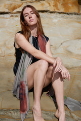 GOMPHRENA STRAWBS linen blend scarf