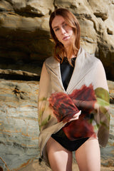 GOMPHRENA STRAWBERRIES silk chiffon scarf