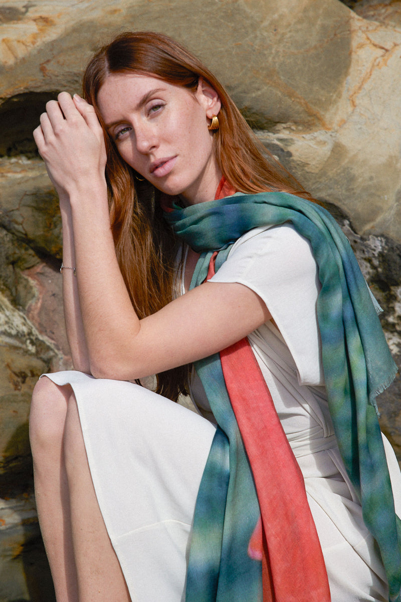 POPPY FIELD linen blend scarf