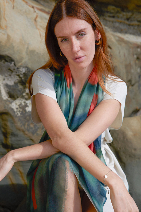 POPPY FIELD linen blend scarf