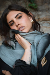 SEAWEED SUNSETS skinny wool scarf