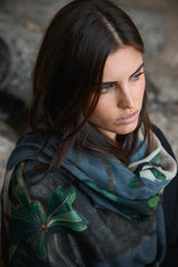 ISLAND ROSE skinny wool scarf