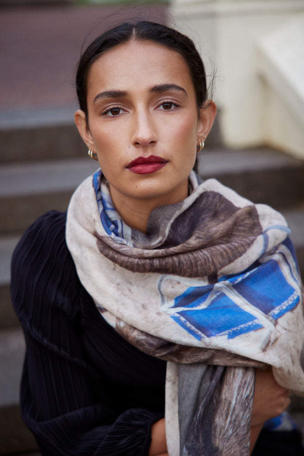 BEFORE THE CROWDS oversized wool scarf