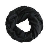 BLACK - plain wool scarf