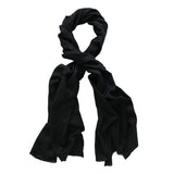 BLACK - plain wool scarf