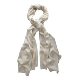 CREAM - plain wool scarf