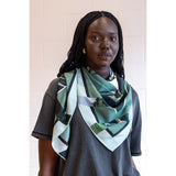 EMERALD CANOPY oversized square silk scarf