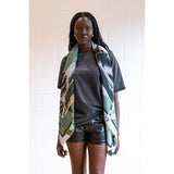 EMERALD CANOPY oversized square silk scarf