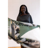 EMERALD CANOPY oversized square silk scarf