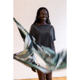 EMERALD CANOPY oversized square silk scarf