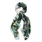 EMERALD CANOPY oversized square silk scarf