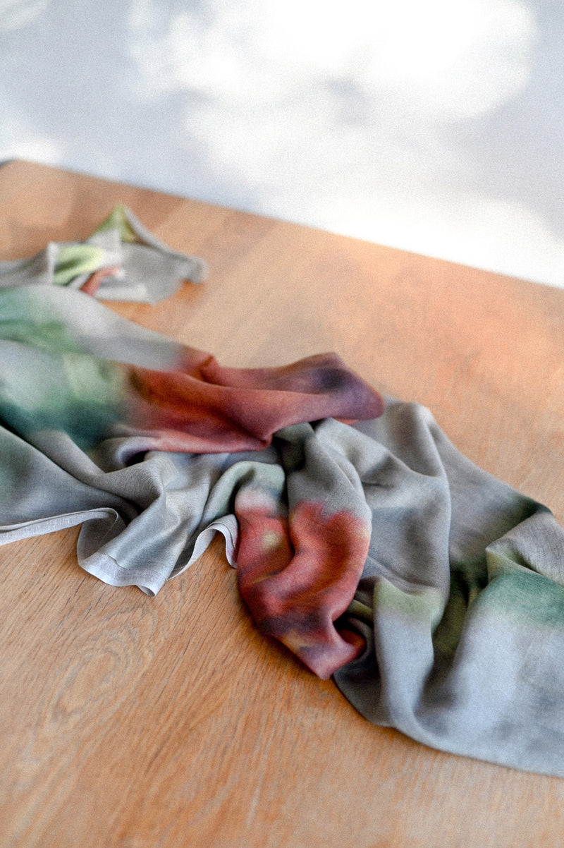 GOMPHRENA STRAWBS linen blend scarf