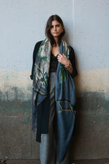 ISLAND ROSE oversized wool scarf