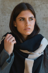DARK NAVY JACQUARD - NZ Made merino blanket