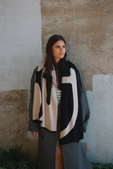 DARK NAVY JACQUARD - NZ Made merino blanket