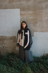 DARK NAVY JACQUARD - NZ Made merino blanket