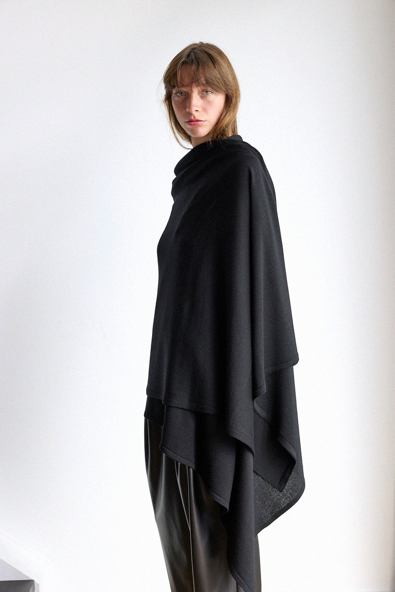 MERINO WRAP - NOIR