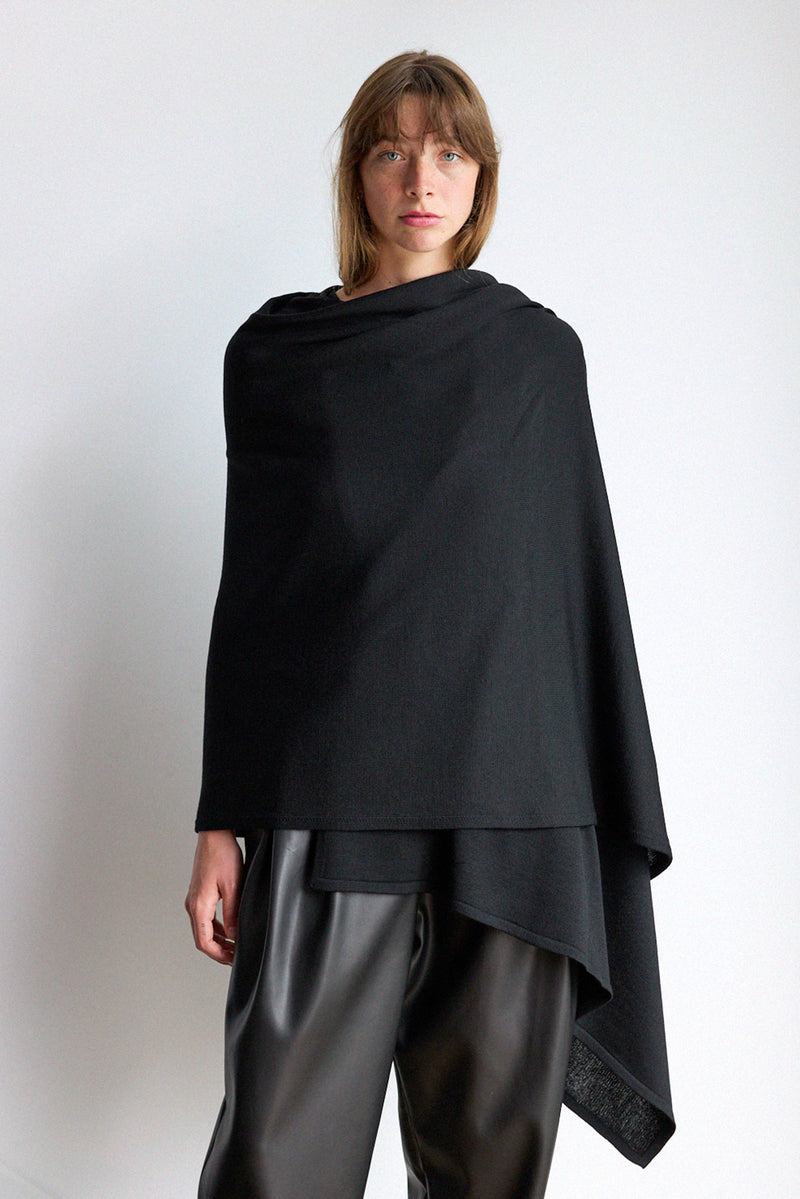 MERINO WRAP - NOIR