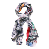 SAKE BARRELS skinny wool scarf