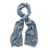 STORMY BLUE - plain wool scarf