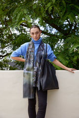 ALPINE MOSS skinny wool scarf