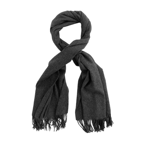 CHARCOAL chunky wool scarf